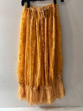 FREE PEOPLE BLOOMERS! SOLD OUT! Yellow Floral Lace Maxi Skirt - Women